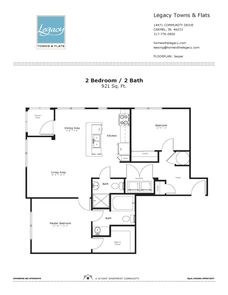 Jasper 2 Bedroom Apartment Floor Plan The Legacy